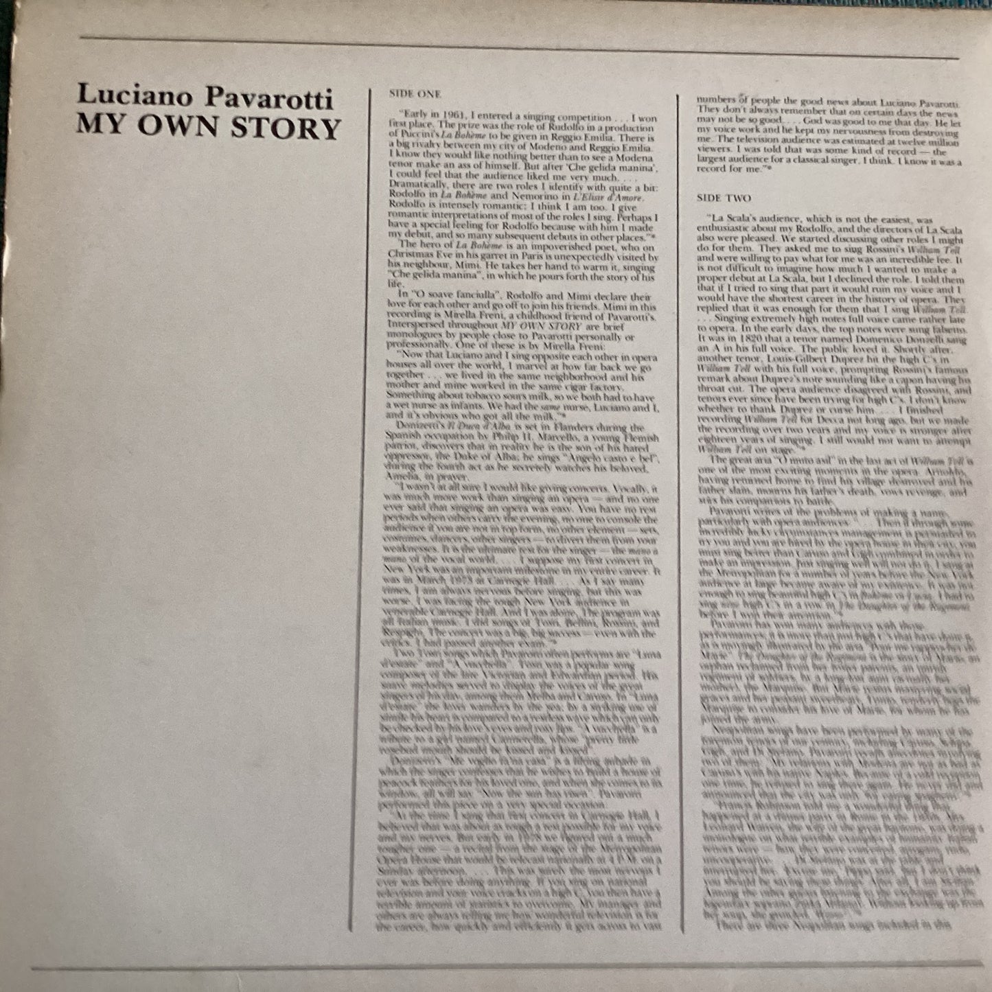 Pavarotti - My Own Story