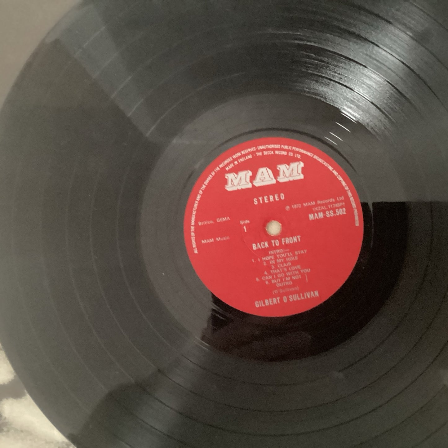 Gilbert O’Sullivan - Back to Front