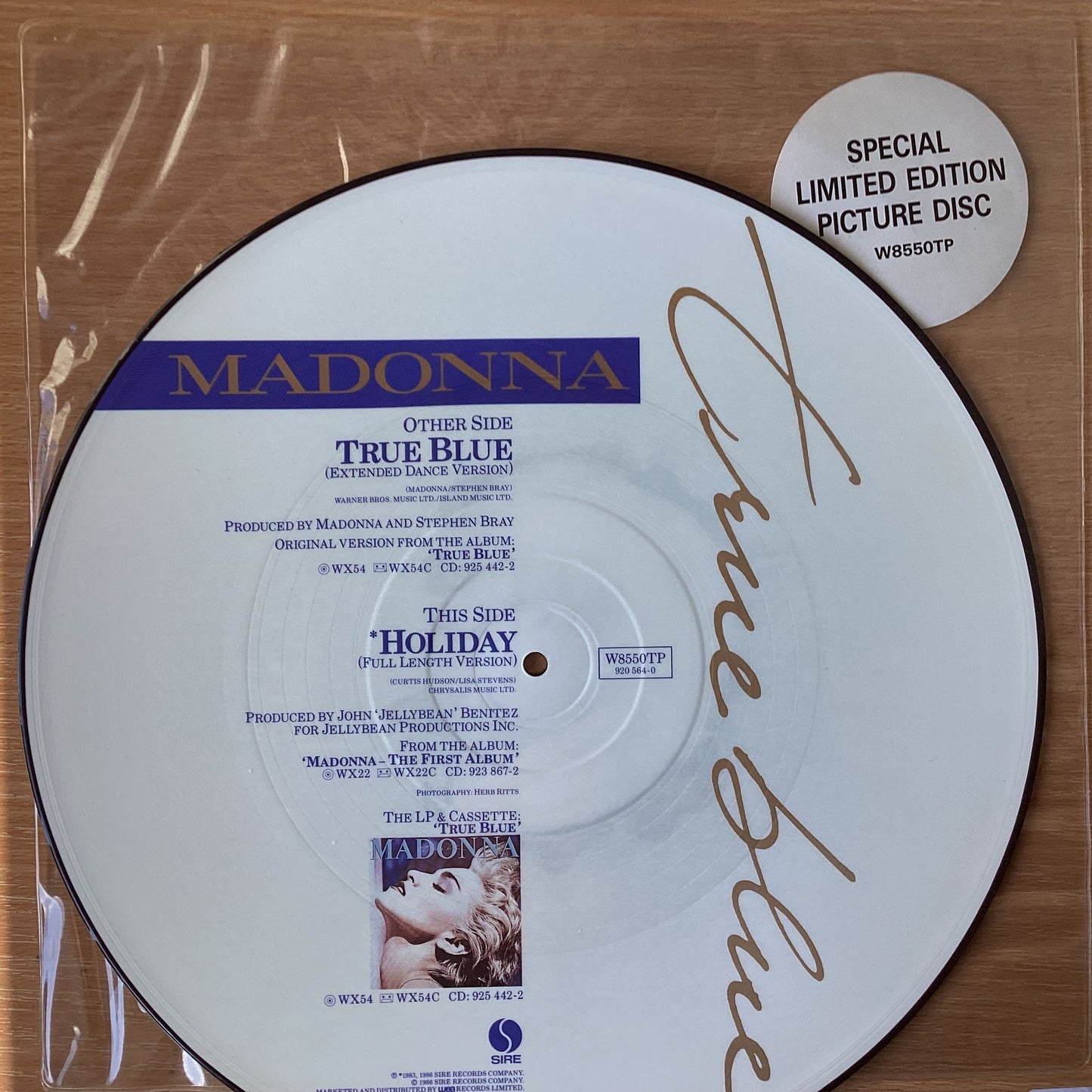 Madonna - True Blue Limited Edition Picture Disk